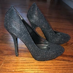 Black Nina Rhinestone Shiny Formal Heels Shoes